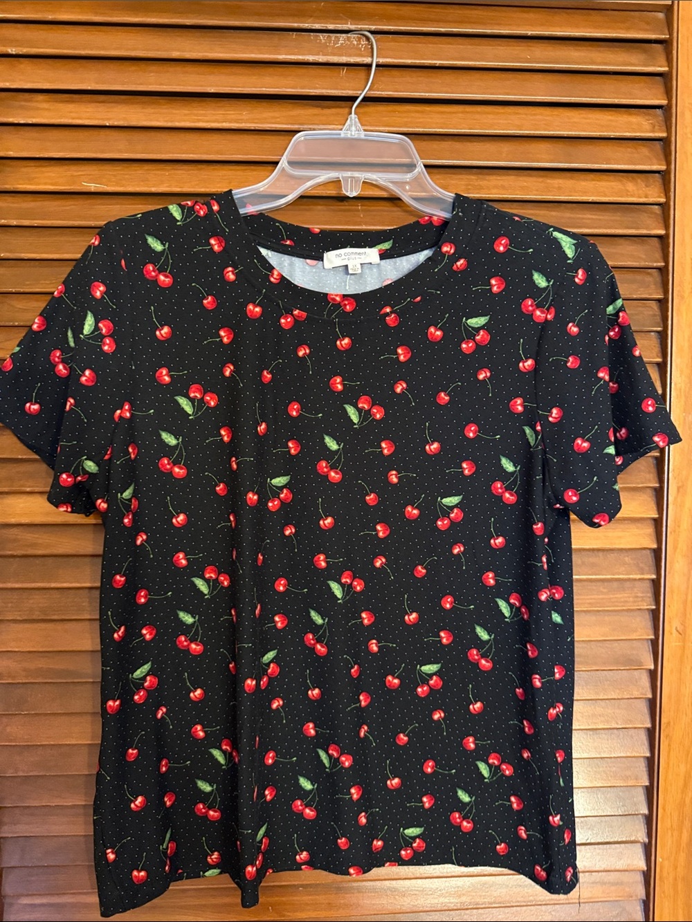 Cherry Print Short Sleeve Top